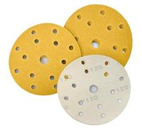 Lot De 50 Disques Abrasifs Auto-agrippants De 15 Pouces, 15 Trous, Grain 40-800, Papier Abrasif Orbital Aléatoire De 150 Mm For L'automobile Et Le Travail Du Bois(800)
