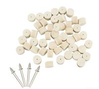 Lot de 50 disques de polissage en feutre de laine de 13 mm avec 4 mandrins pour outil rotatif Dremel, kit de meulage abrasif pour métal, verre, pierre, céramique