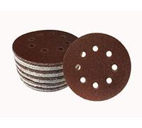 Lot de 50 disques de ponçage à fixation Velcro pour ponceuse excentrique Ø 125 mm, Grain de 80, 8 trous
