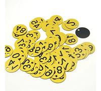 Lot de 50 disques numérotés gravés de 1 à 100 étiquettes circulaires en plastique pour numéro de table de mariage (sans anneaux)