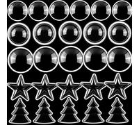 Lot de 50 dômes ronds en forme d'étoiles pour la fabrication de cartes, 5 formes adhésives en plastique transparent pour shaker, carton, papier, travaux manuels, shaker de fenêtre