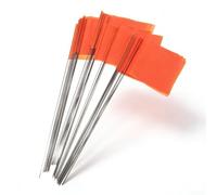Lot de 50 drapeaux de jardin orange en PVC pour système d'irrigation, bordure de pelouse, enquête de chantier, identification des plantes extérieures lumineuses
