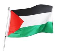 Lot de 50 drapeaux de la Palestine - Bannières en polyester avec œillets - 1,5 x 0,9 m - Vente en gros pour manifestations, rassemblements, marches, événements et solidarité