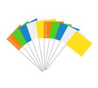 Lot de 50 drapeaux de marquage colorés de 12,5 x 9,7 cm avec poteau en acier de 38,9 cm pour marquage de pelouse, paysage, jardin, pour services publics souterrains, aménagement paysager industriel