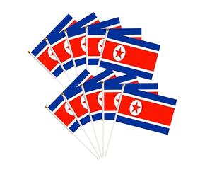 Lot de 50 drapeaux nord-coréens miniatures de la Corée du Nord sur bâton, décorations de fête pour défilés, festivals internationaux