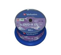 Verbatim DVD+R 43758 – Double couche 8,5 Go 8x argent mat – Lot de 50