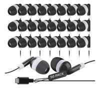 Lot de 50 écouteurs filaires USB C - Écouteurs intra-auriculaires de type C pour iPhone 16/15, iPad Pro, Galaxy S23/S22, Pixel, Chromebook, MacBook - Écouteurs USB-C en vrac pour salle de classe