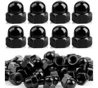 Lot de 50 écrous à chape M8, écrous hexagonaux M8, écrous à chapeau, écrous à chape M8, noirs, forme haute, écrou borgne galvanisé pour vis, boulons filetés, tiges filetées