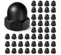 Lot de 50 écrous à chape M8 en nylon à six pans creux - Capuchons pour écrous et vis (noir)