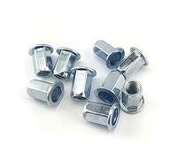 Lot de 50 écrous à rivets aveugles M5 hexagonaux à tête ronde plate en acier galvanisé