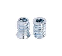 Lot de 50 écrous à visser M4 x 10 mm,douilles à visser en bois,Inserts filetés en bois en acier au carbone,écrou à six pans creux pour meubles en bois,clés à vis en bois argenté