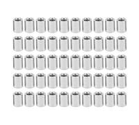 Lot De 50 écrous D'accouplement Ronds M5 X 0,8 Pas 10 Mm De Long En Acier Inoxydable 304 Femelle Entièrement Filetés