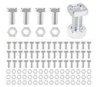 Lot de 50 écrous et boulons à tête carrée en aluminium pour serre, réparation de bâtiments, serres, accessoires nécessaires