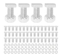Lot de 50 écrous et boulons hexagonaux en aluminium pour serre et boulons à tête carrée - Kit de réparation pour serre et jardin - M6 x 12 mm