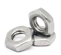 Lot de 50 écrous hexagonaux fins, M6 x 10 mm x 3,2 mm (DI x l x H), entraînement hexagonal, acier inoxydable 304, écrous hexagonaux en métal pour boulon à vis