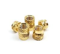 Lot de 50 écrous moletés en laiton et cuivre, for moulage par injection et thermofusible, impression 3D, M1, M1.2, M1.4, M1.6, M1.7, M2, M2.5(Length 2mm,50pcs M2(OD 4mm))