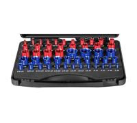 Lot de 50 écrous professionnels - Avec code couleur - Construction en aluminium portable - Organisateur - Pas de filetage - Avec organisateurs de rangement