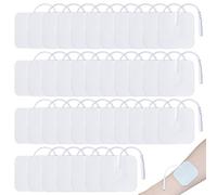Lot de 50 électrodes Tens-EMS : 40 x 40 mm, réutilisables, électrodes Tens auto-adhésives pour électrostimulateurs, pour soulager efficacement les douleurs du dos, des articulations et des muscles