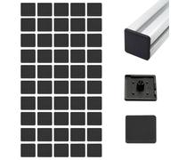 Lot de 50 embouts de protection pour profilés en aluminium, 30 x 30 mm, en plastique et aluminium, noirs, pour profilés en aluminium industriel 3030 norme européenne