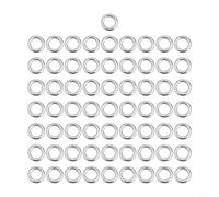 Lot de 50 émerillons et boutons-pression de pêche en acier inoxydable, anneaux fendus résistants sans couture pour outils de nœuds de leurre, compatibles avec diverses configurations de pêche (6,5 x 4