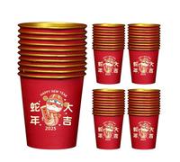Lot de 50 en papier rouge « Year of the Snake » - Pour le Nouvel An chinois - Décoration du Nouvel An chinois - Pour la maison - Rouge