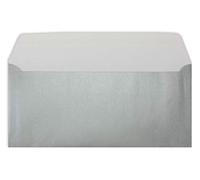 Lot de 50 enveloppes à lettres format DIN long - Argent - 11 x 22 cm - 90 g/m² - Fermeture adhésive - Enveloppes standard pour baptême et invitations Glüxx-Agent