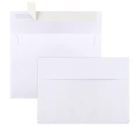Lot de 50 enveloppes blanches A7 12,7 x 17,8 cm pour invitations, imprimables, autocollantes, pour mariages, photos, cartes postales, cartes de vœux, envoi postal
