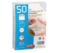 Lot de 50 enveloppes blanches précasées - GPV - C6 - 11 4x16 2 cm - 90 g