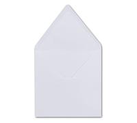 Lot de 50 enveloppes carrées, blanches, 12,5 x 12,5 cm, 120 g/m², à fermeture humide, sans fenêtre, idéales pour Noël, invitations ou pour ranger des CD/DVD/Blue-Ray