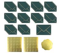 Lot De 50 Enveloppes D'Invitation, 50 Autocollants Love Seal, Enveloppes De Couleur Unie Avec Bord Doré, Enveloppes Pour Cartes De Vœux, Enveloppes D'Invitation Exquises, Événements