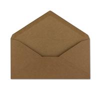Lot de 50 enveloppes - En papier kraft - Marron - 22 x 11 cm - 120 g/m² - Fermeture humide - Sans fenêtre - Idéal pour Noël, cartes de vœux, invitations Glüxx-Agent