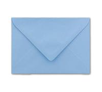 Lot de 50 enveloppes format C6 - Bleu clair - 11,4 x 16,2 cm - 90 g/m² - Fermeture humide - Sans fenêtre - Idéal pour Noël, cartes de vœux, invitations Glüxx-Agent