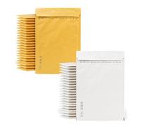 Lot de 50 enveloppes matelassées pour envoi, enveloppes à bulles, couleur kraft et blanc, différentes tailles, m-office (120 x 220 mm, 50 unités)