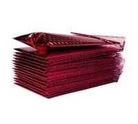 Lot de 50 enveloppes rembourrées à bulles et auto-adhésives - Rouges - 15 x 18 cm
