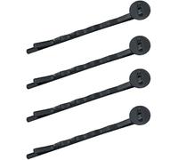 Lot de 50 épingles à cheveux noires avec plateau rond vierge pour loisirs créatifs, coiffure