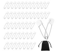 Lot de 50 épingles à nourrice Pour couches et vêtements - 40 mm - Résistantes à la rouille - Travaux manuels, couture