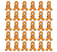 Lot de 50 épingles à ruban orange pour sensibilisation à la leucémie, au cancer du rein, à la sclérose en plaques
