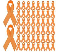 Lot de 50 épingles à ruban orange pour sensibilisation au racisme, à la violence, au cancer du rein, à la sclérose en plaques, à la leucémie, au TDAH, rubans de sensibilisation en satin avec épingles