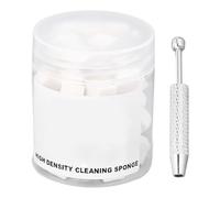 Lot de 50 éponges pour nail art - 0,39 pouce - Éponges douces carrées haute densité avec stylo applicateur argenté rétractable pour application de dégradés ombrés et de motifs halo