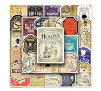 Lot de 50 étiquettes autocollantes pour potion d'apothicaire - Autocollants imperméables pour bagages, skateboard, cadeaux de fête pour adolescents, garçons et filles