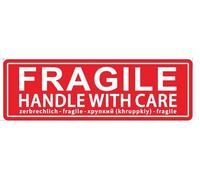 Lot de 50 étiquettes d'avertissement pour colis Fragile Handle with Care - Dimensions : 25 x 76 mm