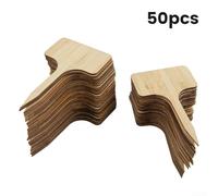 Lot de 50 étiquettes en bois de type T pour plantes de jardin avec écriture plate pour identifier les herbes, les fleurs, les légumes et les espèces indigènes