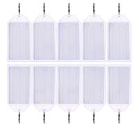Lot de 50 étiquettes en plastique blanc avec anneau fendu pour fenêtre, bagages, porte-clés