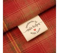 Lot de 50 étiquettes personnalisées en coton avec logo ou texte pour accessoires de couture, étiquettes pour articles faits à la main, étiquettes de vêtements, étiquettes à coudre, logo personnalisé,