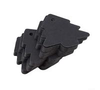 Lot de 50 étiquettes vierges en papier kraft en forme d'arbre avec corde de suspension pour loisirs créatifs (noir)