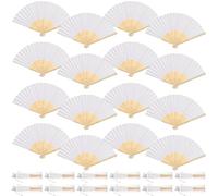 Lot de 50 éventails de mariage pliables en papier avec sacs en organza, éventail pliable en bambou pour cadeaux de mariage, fête d'anniversaire, décoration murale de la maison
