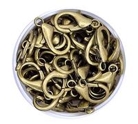 Lot de 50 fermoirs mousquetons de 10 mm - Bronze antique - Fermoir à bijoux - Mousqueton - Chaîne - Fermoir à ressort - Pour fabrication de bijoux
