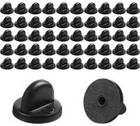 Lot de 50 fermoirs papillon en caoutchouc pour broches d'embrayage - 11,5 mm - Pour la fabrication de bijoux, chapeaux et badges (noir, 11,5 mm de diamètre)