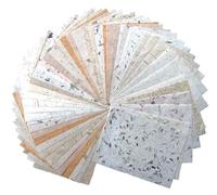 Lot de 50 feuille A4 fines soie naturelle avec feuilles de riz et paille de mûrier pour loisirs créatifs, origami, cartes et writing
