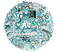 Lot de 50 feuilles d'autocollants esthétiques de sensibilisation au cancer de l'ovaire pour ordinateur portable